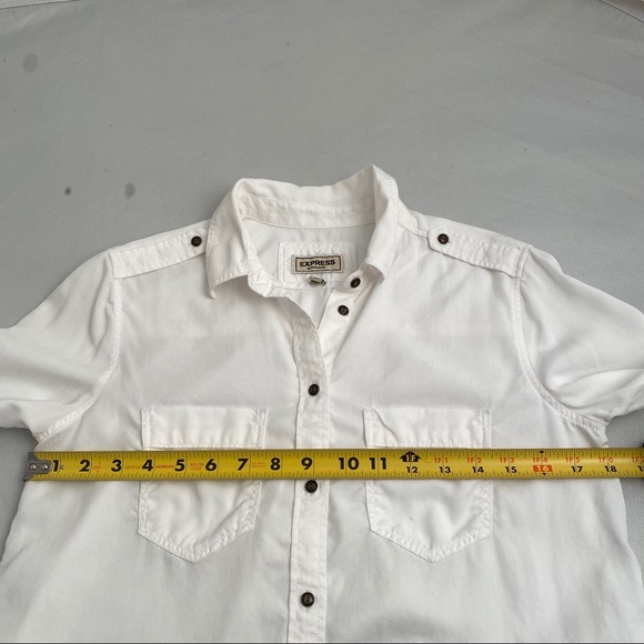 Express White Boyfriend button down shirt - Picture 8 of 9